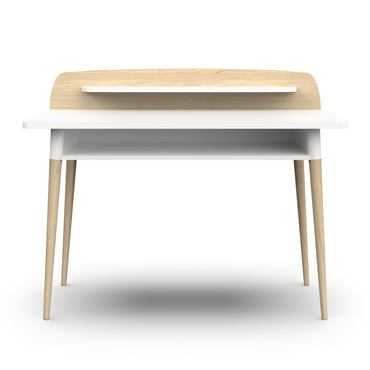 Poppy Study Desk With Hutch For Kids- Matt White & Oak - FurniComp