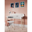 Poppy Study Desk With Hutch For Kids- Matt White & Oak - FurniComp
