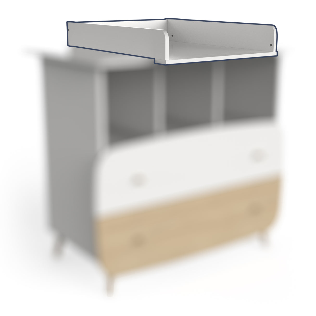 Poppy Changing Table Topper- Matt White - FurniComp