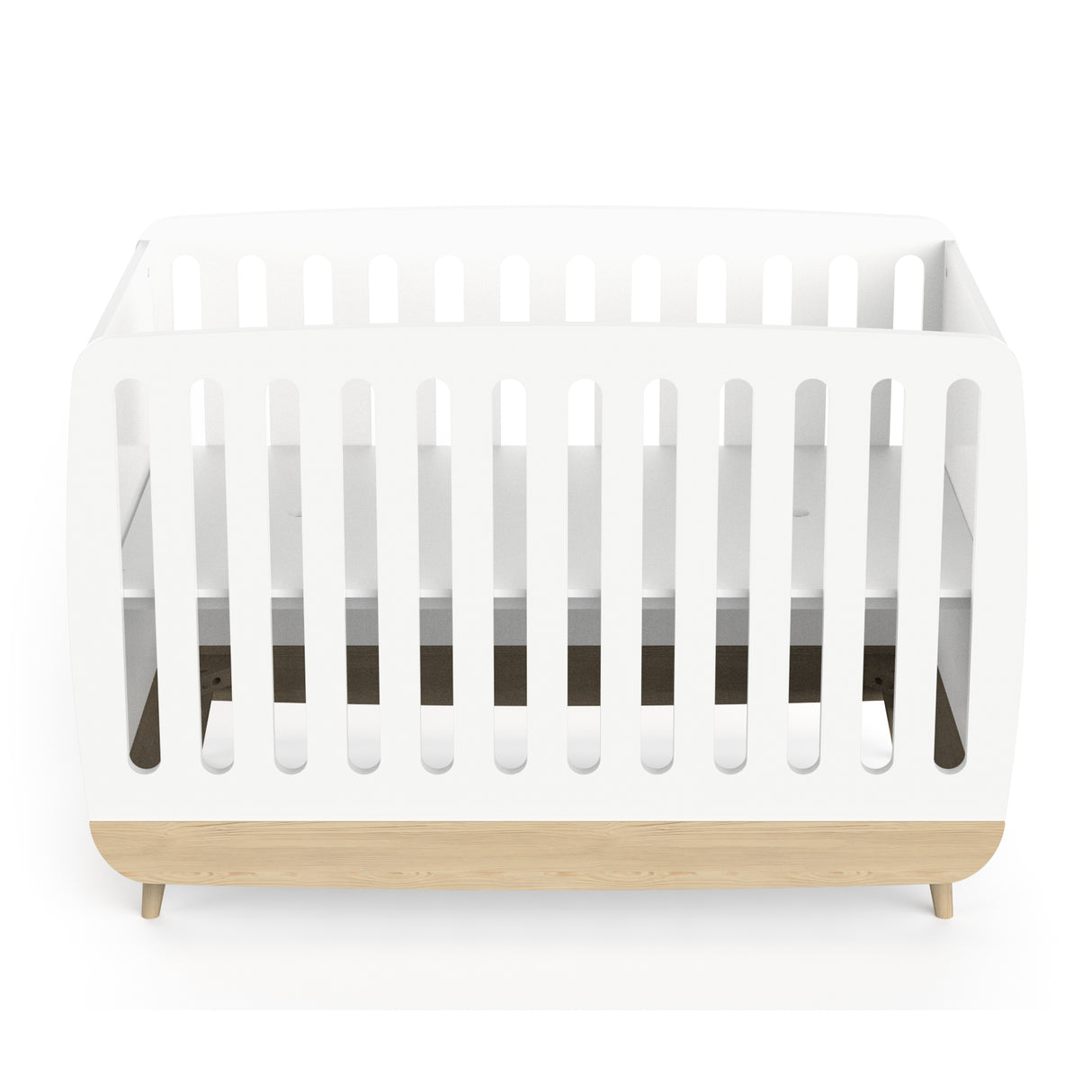 Poppy 60x120cm Cot Bed- Matt White & Oak - FurniComp