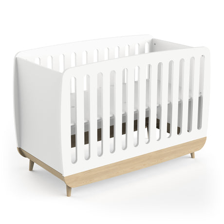 Poppy 60x120cm Cot Bed- Matt White & Oak - FurniComp