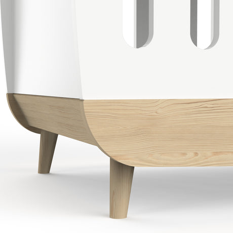 Poppy 60x120cm Cot Bed- Matt White & Oak - FurniComp