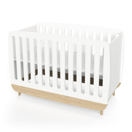 Poppy 60x120cm Cot Bed- Matt White & Oak - FurniComp