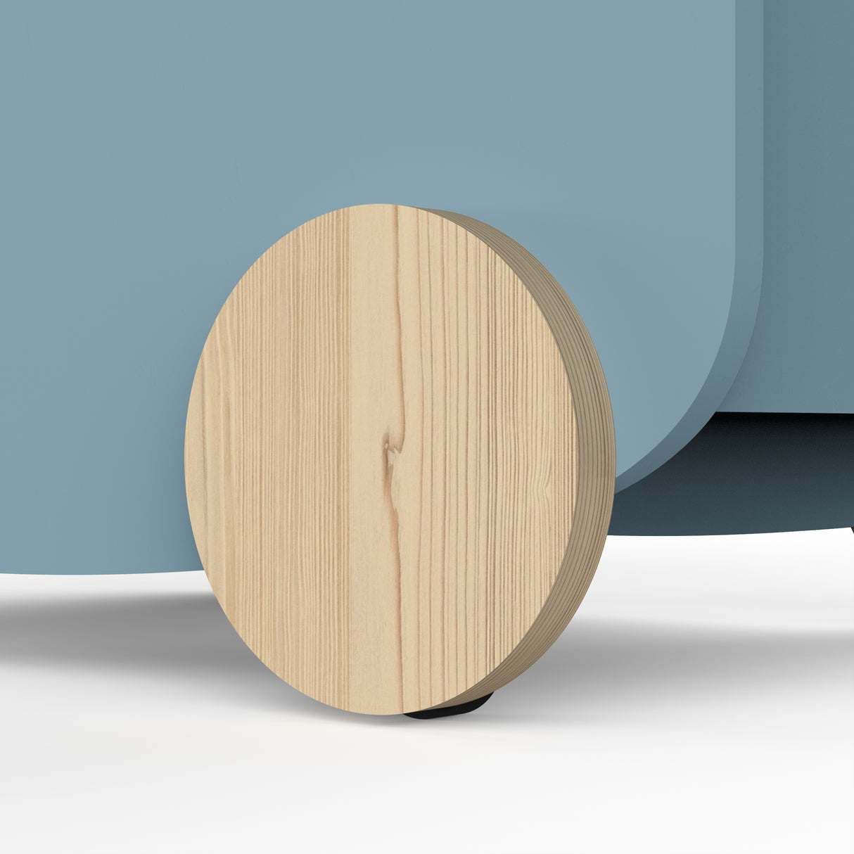 Poppy Toy Box With Wheels- Blue & Oak - FurniComp