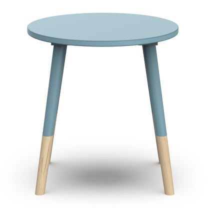 Poppy Round Stool Seat For Kids- Blue & Oak - FurniComp