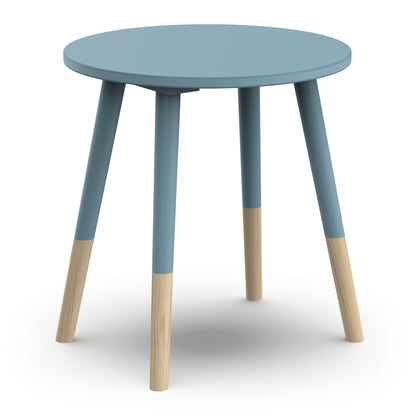 Poppy Round Stool Seat For Kids- Blue & Oak - FurniComp