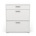 Prague 2 Door 1 Drawer Matt White Shoe Cabinet - FurniComp