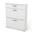 Prague 2 Door 1 Drawer Matt White Shoe Cabinet - FurniComp