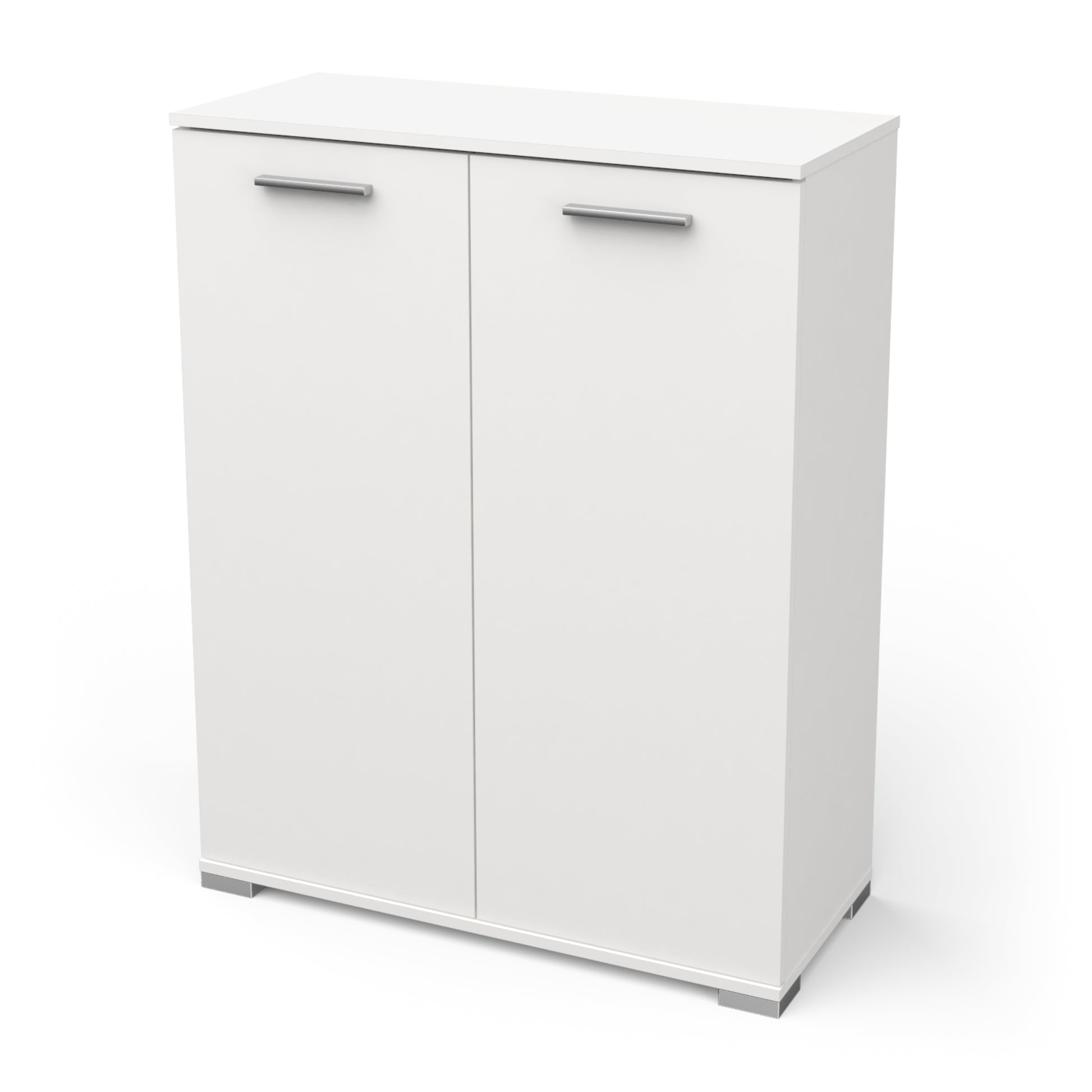 Prague 2 Door 80cm Matt White Tall Sideboard/Highboard - FurniComp