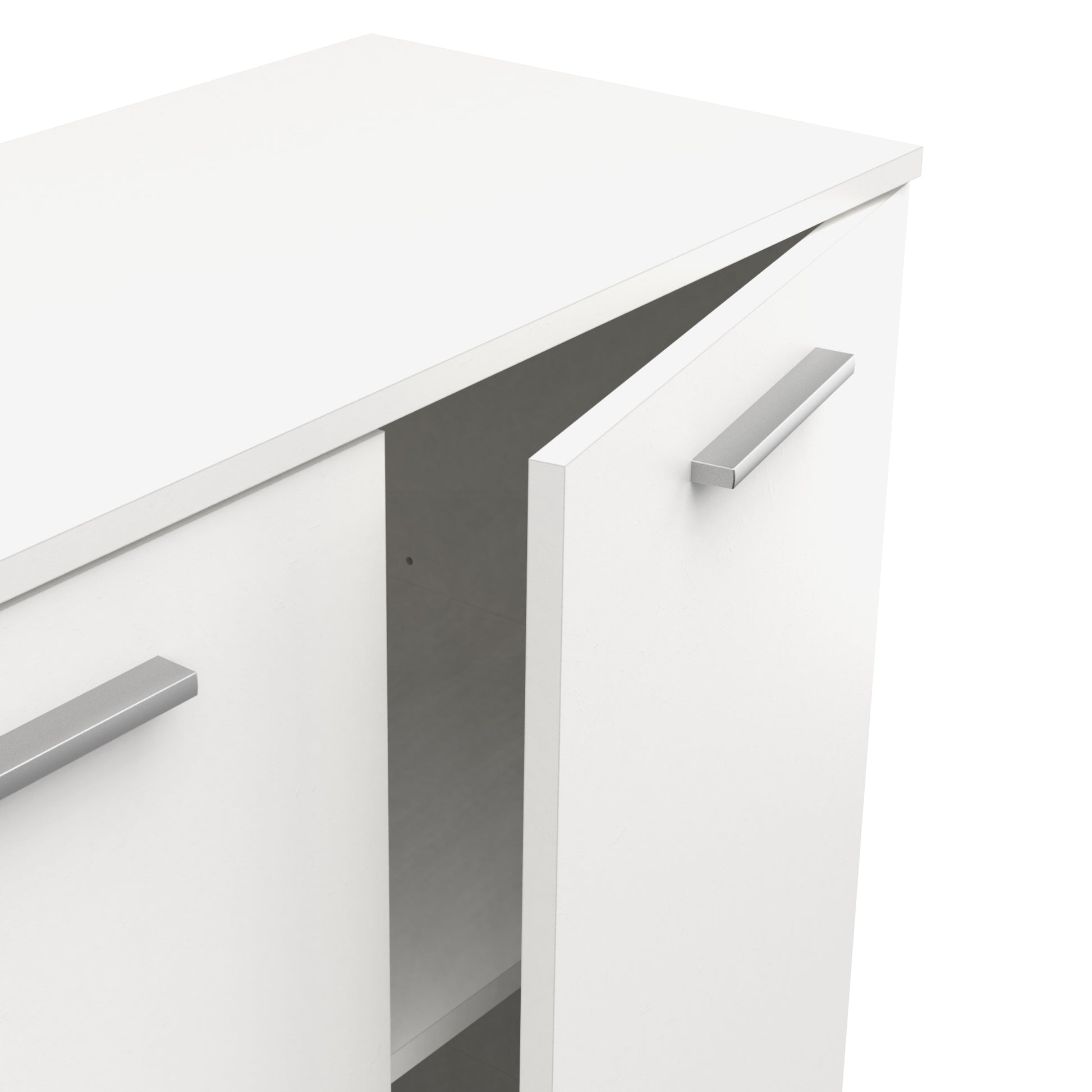 Prague 2 Door 80cm Matt White Tall Sideboard/Highboard - FurniComp