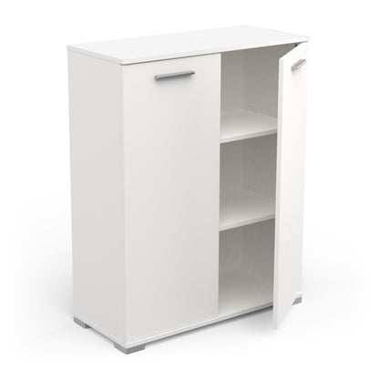 Prague 2 Door 80cm Matt White Tall Sideboard/Highboard - FurniComp