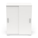 Prague 2 Door Matt White Tall Sliding Door Sideboard/Highboard - FurniComp