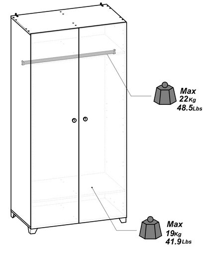 Prague 2 Door Hamilton Oak Wardrobe - FurniComp