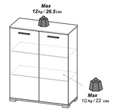 Prague 2 Door 80cm Matt White Tall Sideboard/Highboard - FurniComp