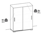 Prague 2 Door Matt White Tall Sliding Door Sideboard/Highboard - FurniComp