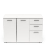 Prague 3 Door 2 Drawer 120cm Matt White Sideboard - FurniComp