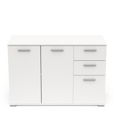 Prague 2 Door 3 Drawer 120cm Matt White Sideboard - FurniComp