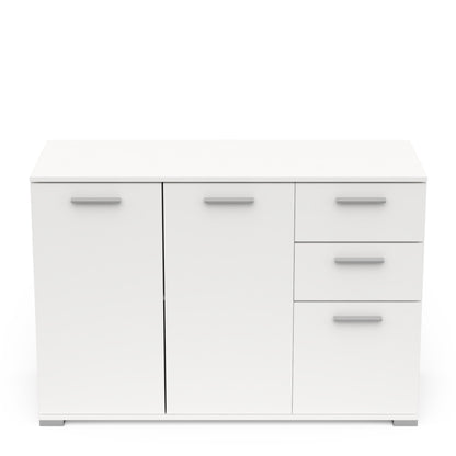 Prague 2 Door 3 Drawer 120cm Matt White Sideboard - FurniComp