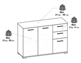 Prague 3 Door 2 Drawer 120cm Matt White Sideboard - FurniComp