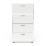 Prague 4 Door Matt White Tall Shoe Storage Cabinet Rack - FurniComp