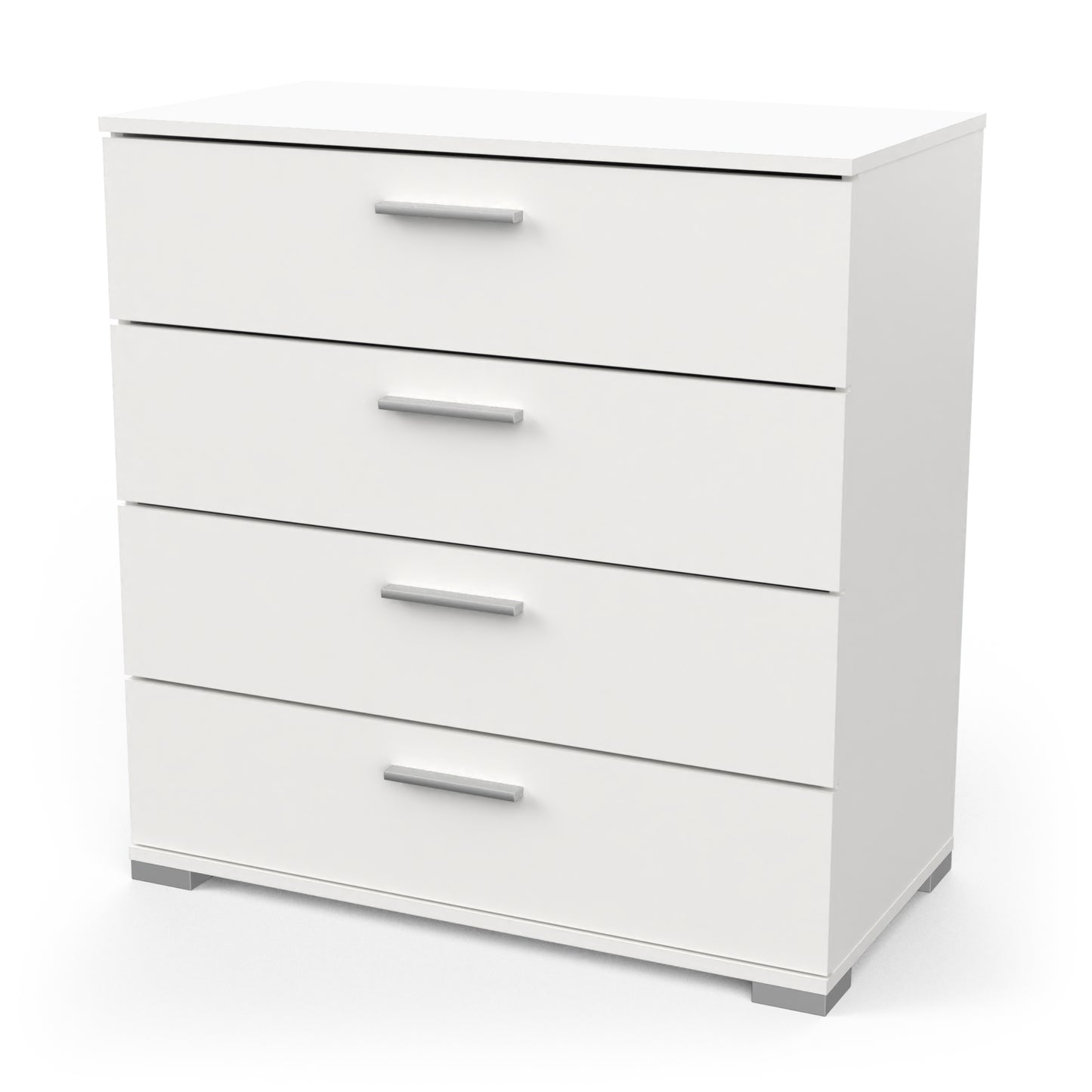 Prague 4 Drawer Matt White Chest of Drawers - FurniComp