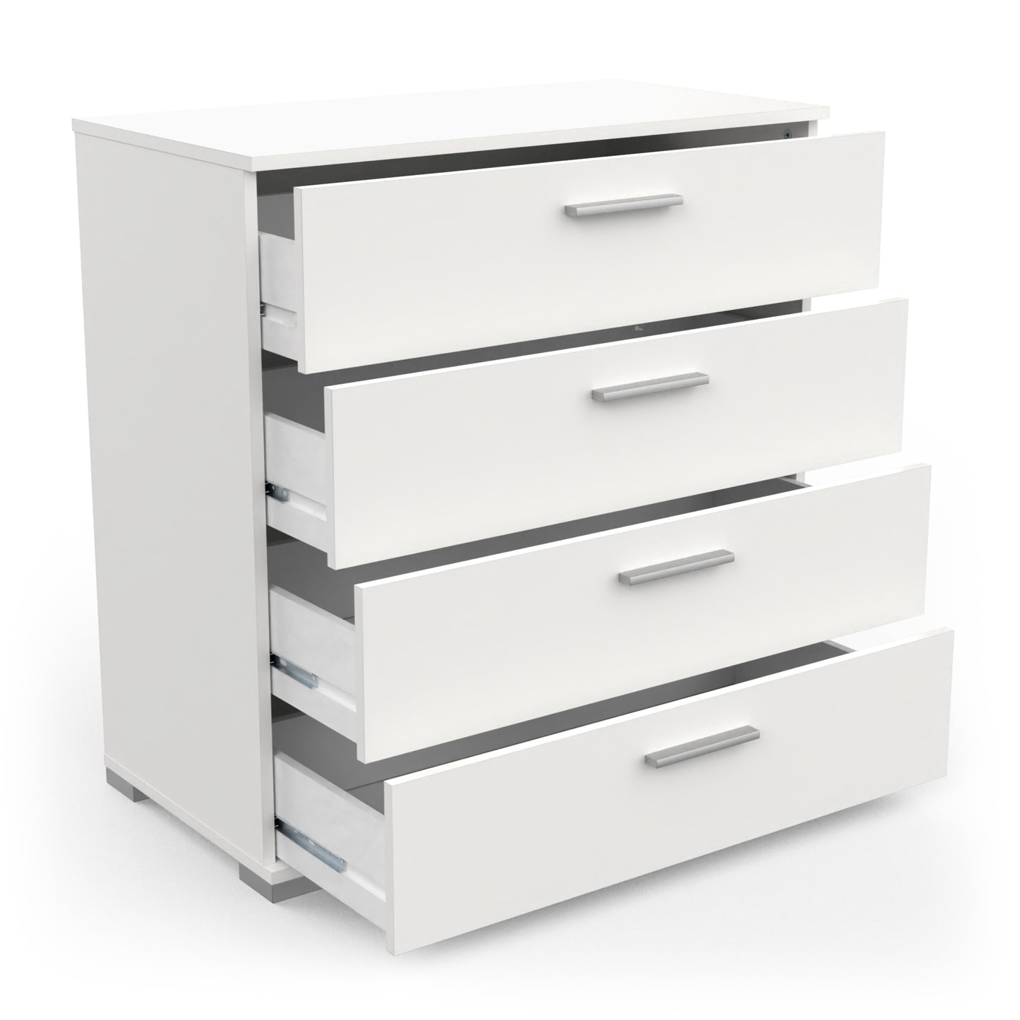 Prague 4 Drawer Matt White Chest of Drawers - FurniComp