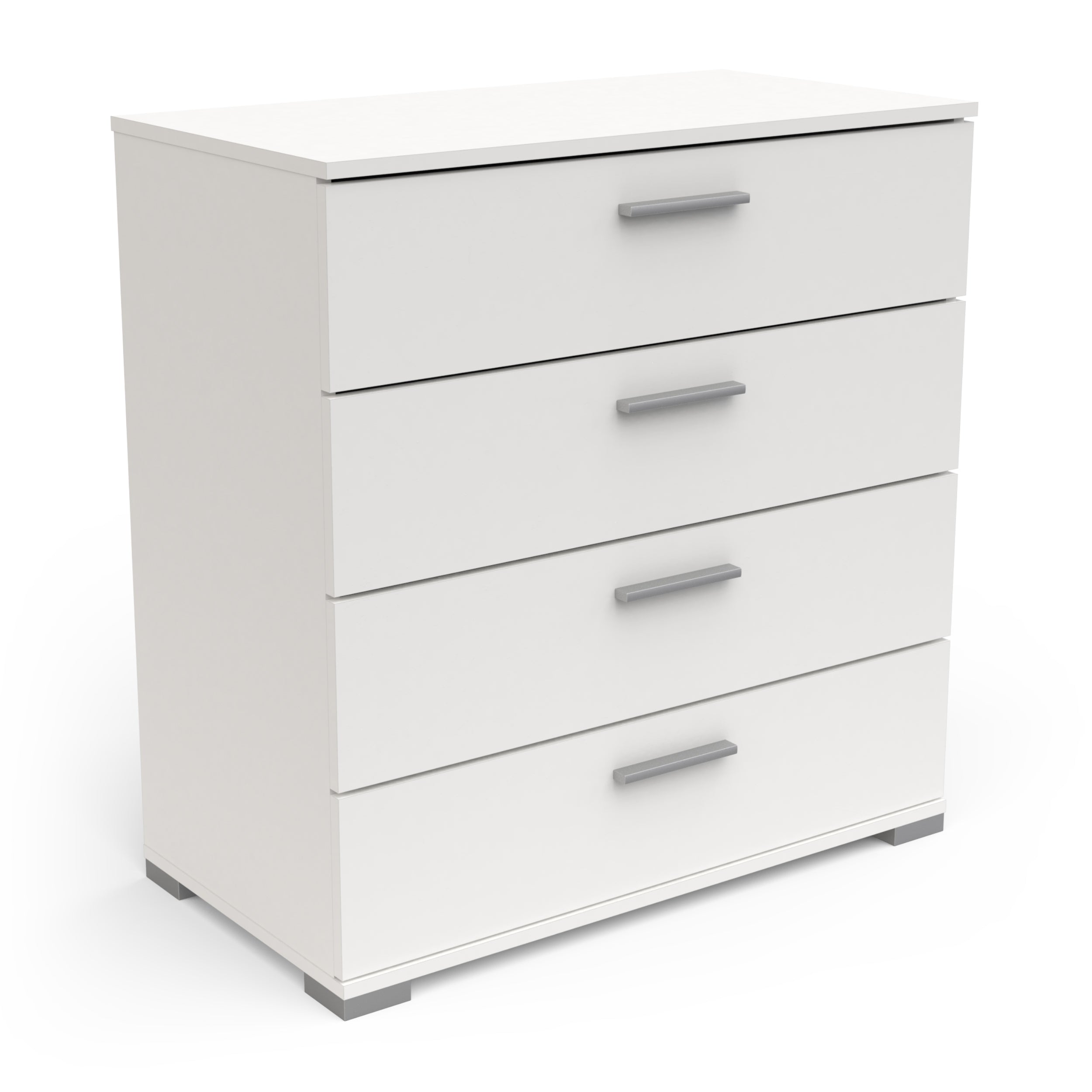 Prague 4 Drawer Matt White Chest of Drawers - FurniComp