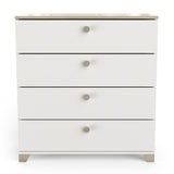 Prague 4 Drawer Matt White and Oak Chest of Drawers - FurniComp