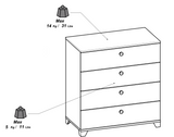 Prague 4 Drawer Matt White and Oak Chest of Drawers - FurniComp