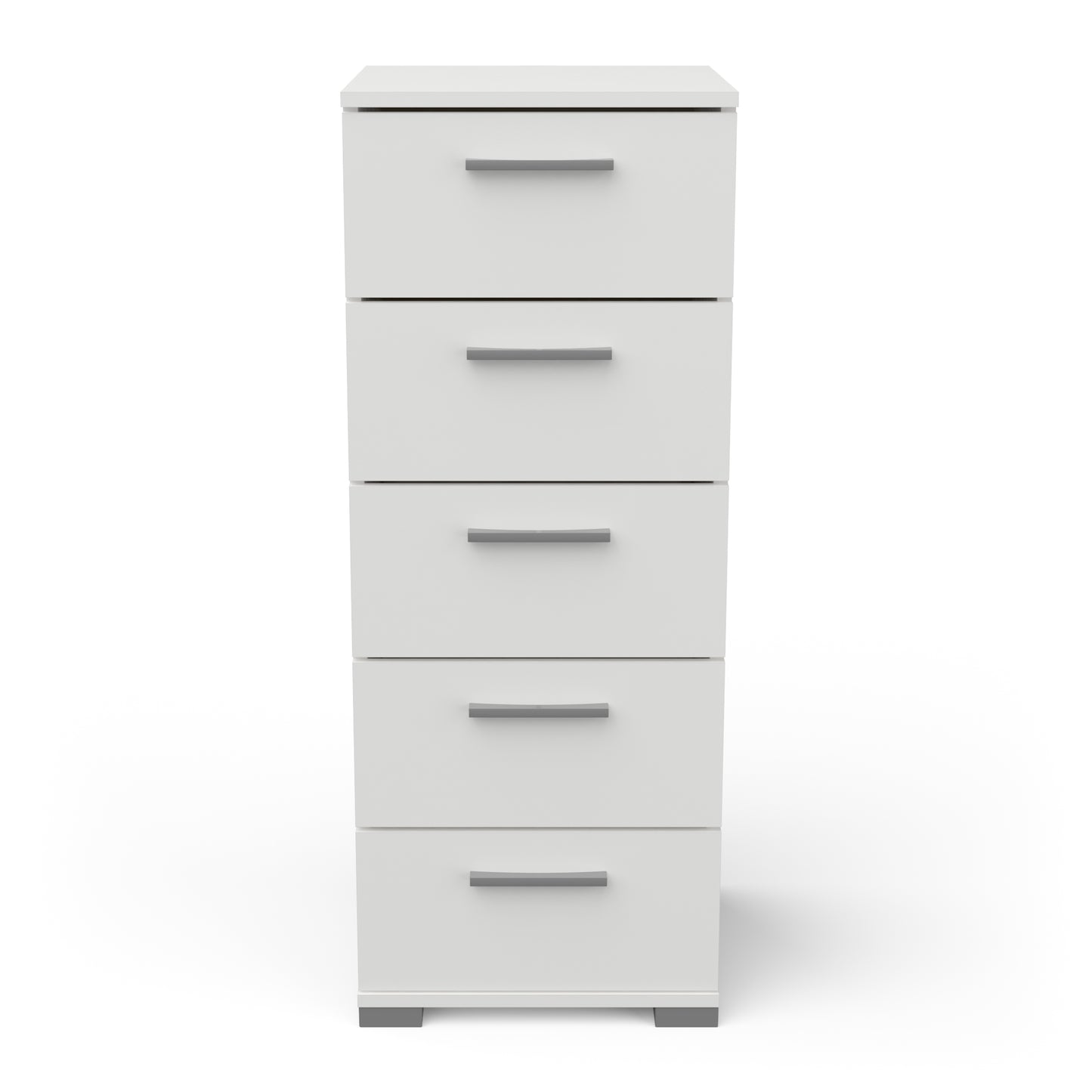 Prague 5 Drawer Matt White Tall Chest of Drawers - FurniComp