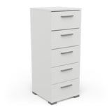 Prague 5 Drawer Matt White Tall Chest of Drawers - FurniComp