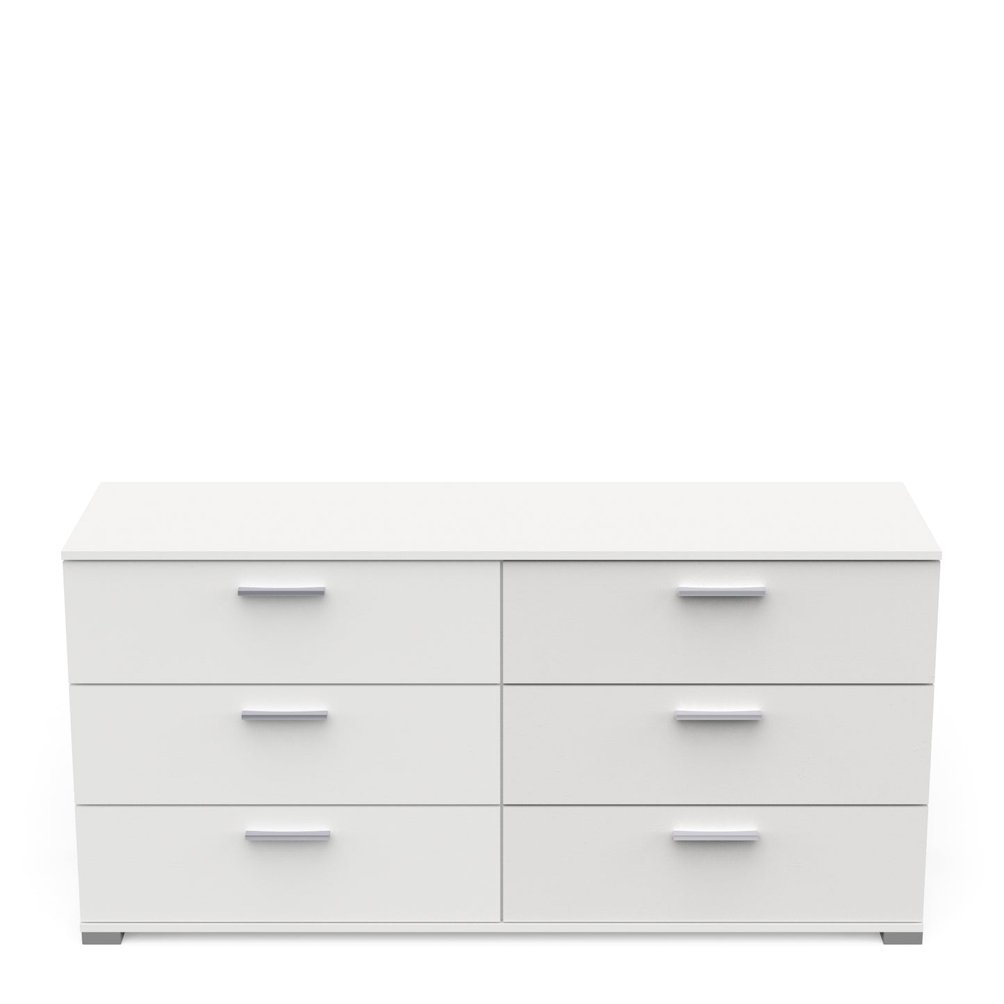 Prague 6 Drawer (3+3) Matt White Chest of Drawers - FurniComp