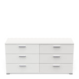 Prague 6 Drawer (3+3) Matt White Chest of Drawers - FurniComp
