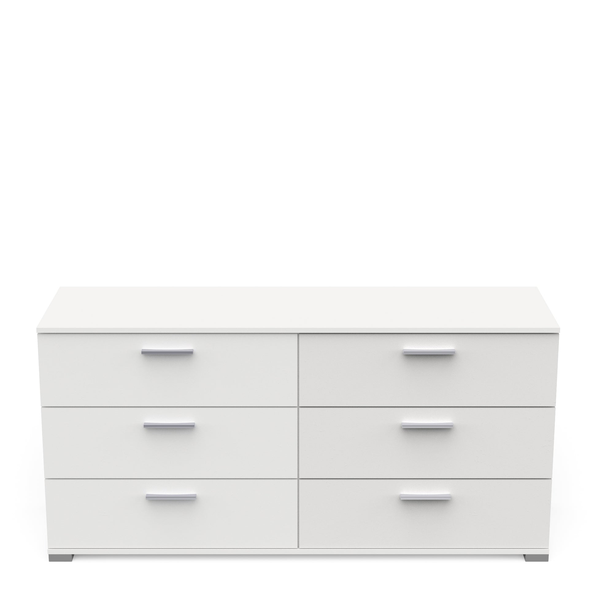 Prague 6 Drawer (3+3) Matt White Chest of Drawers - FurniComp