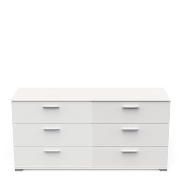 Prague 6 Drawer (3+3) Matt White Chest of Drawers - FurniComp