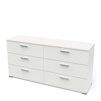 Prague 6 Drawer (3+3) Matt White Chest of Drawers - FurniComp