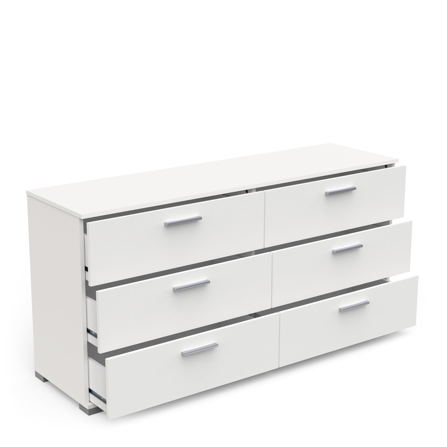 Prague 6 Drawer (3+3) Matt White Chest of Drawers - FurniComp