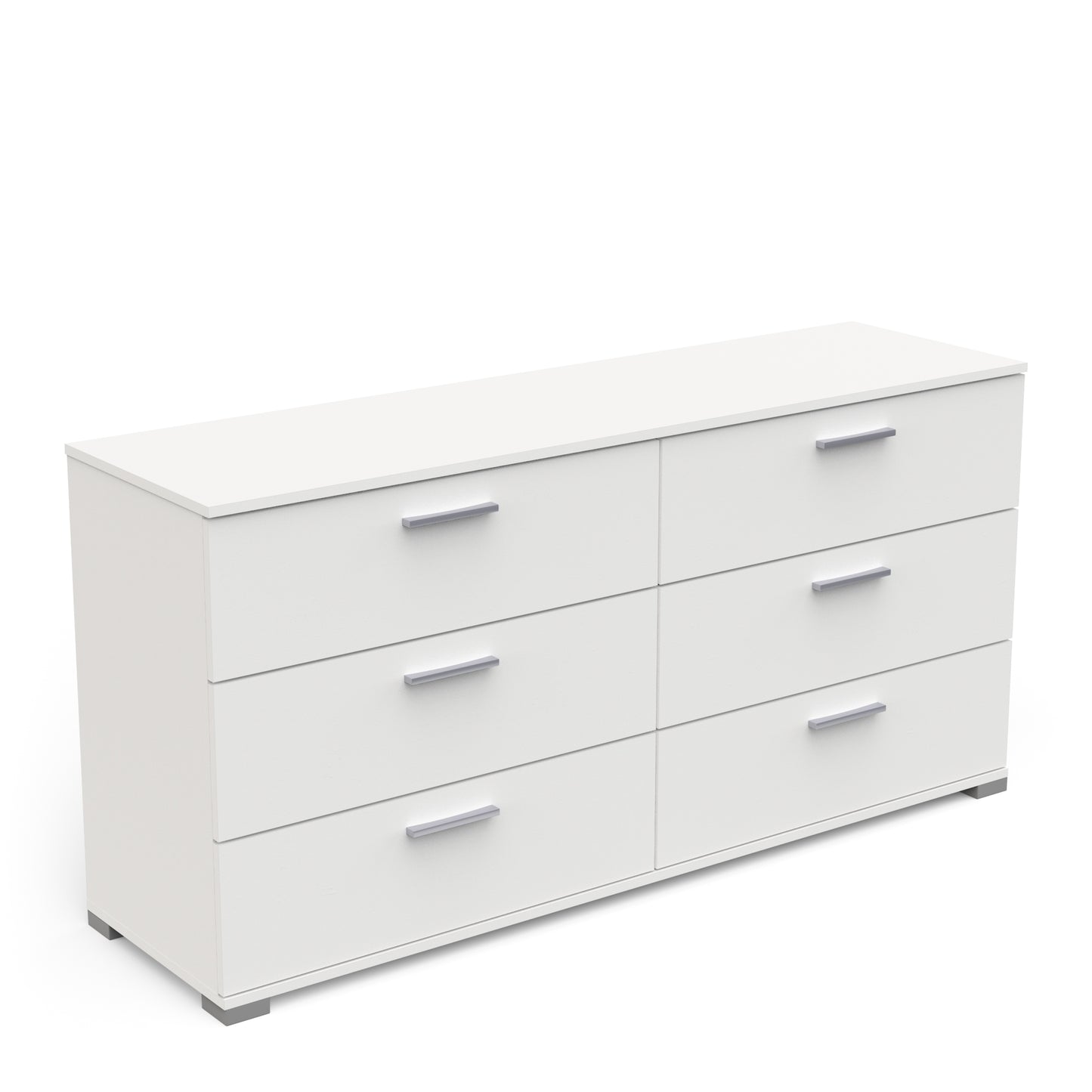 Prague 6 Drawer (3+3) Matt White Chest of Drawers - FurniComp