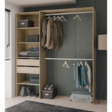 Quinn 2 Drawer Open Wardrobe with Shelves and Rail - Kronberg Oak - FurniComp