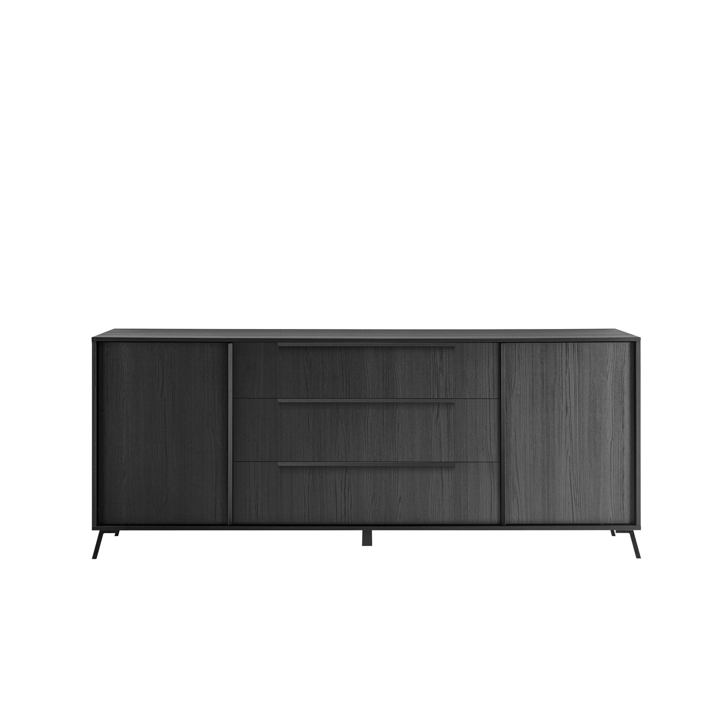 Ravenna 2 Door 3 Drawer 205cm Black Oak Large Sideboard - FurniComp