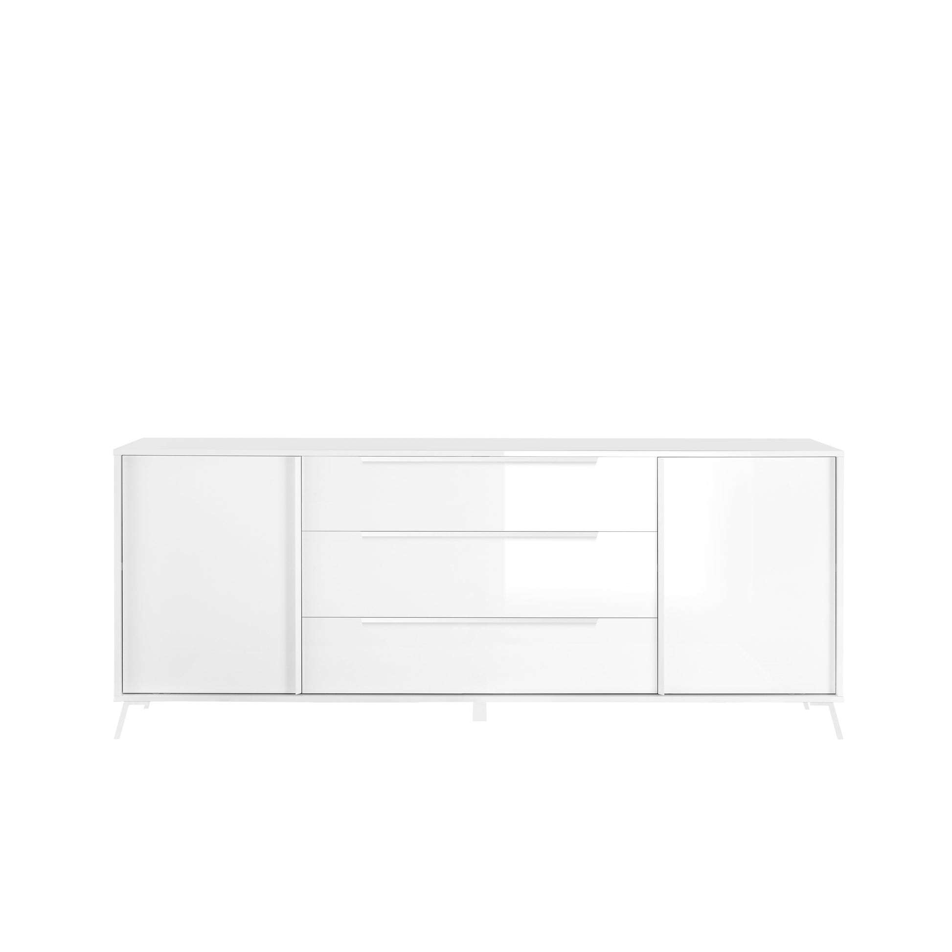 Ravenna 2 Door 3 Drawer 205cm White Gloss Large Sideboard - FurniComp