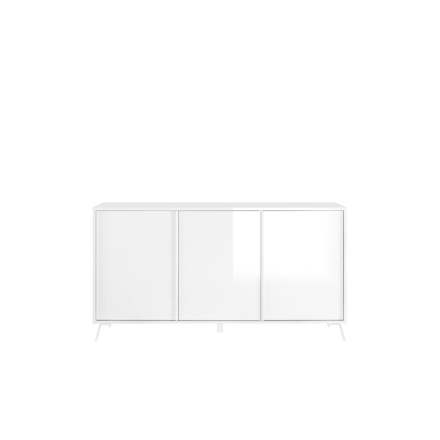 Ravenna 3 Door 156cm White Gloss Sideboard - FurniComp