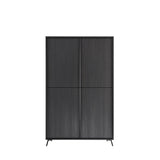 Ravenna 4 Door 104cm Black Oak Tall Sideboard/Highboard - FurniComp