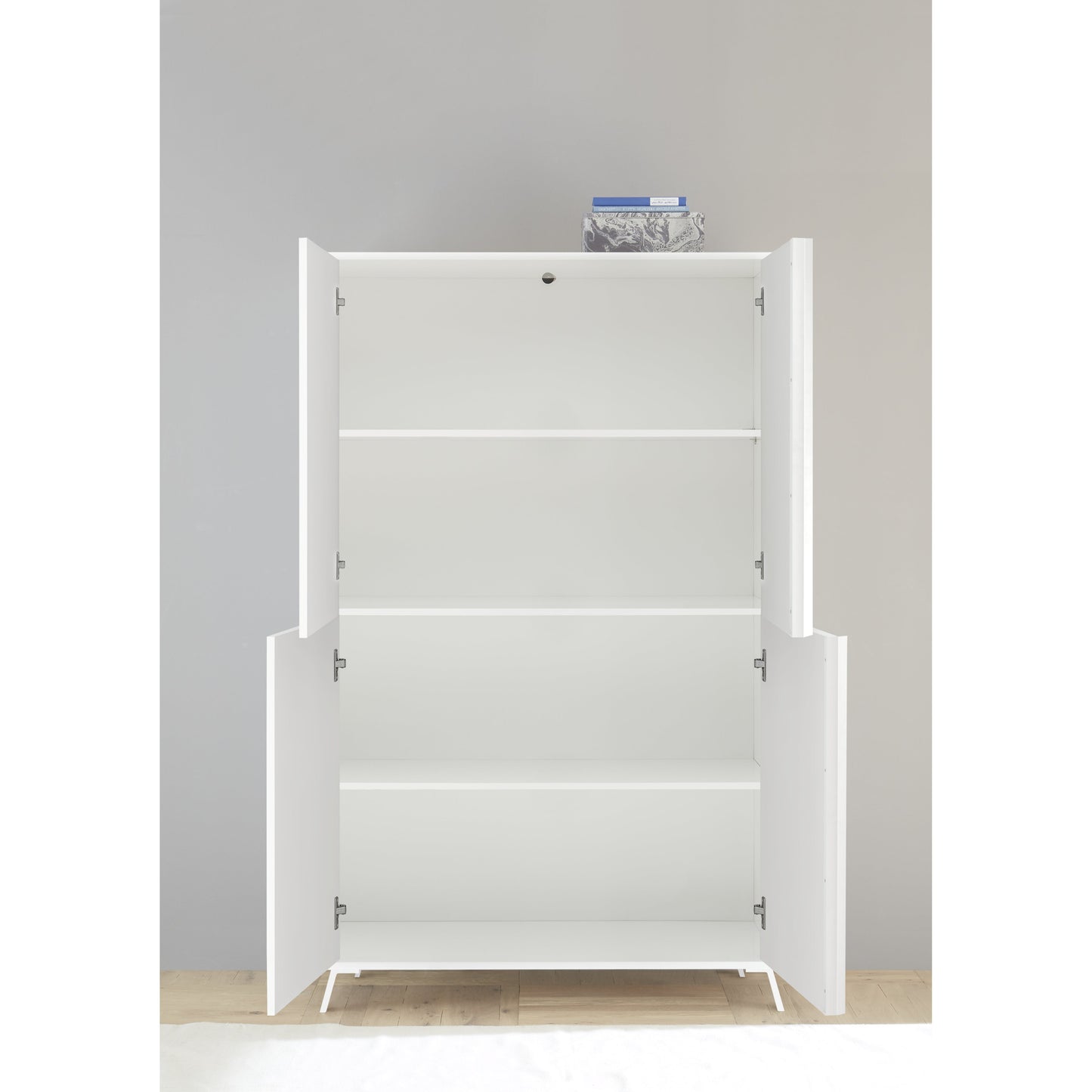 Ravenna 4 Door 104cm White Gloss Tall Sideboard/Highboard - FurniComp