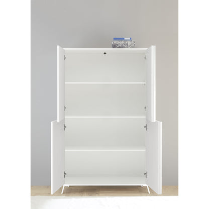 Ravenna 4 Door 104cm White Gloss Tall Sideboard/Highboard - FurniComp