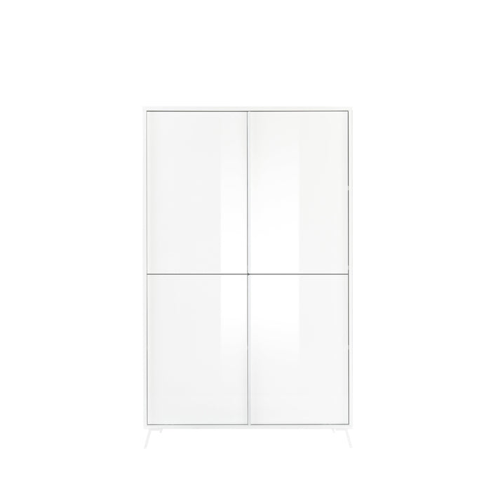 Ravenna 4 Door 104cm White Gloss Tall Sideboard/Highboard - FurniComp