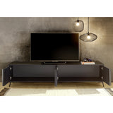 Ravenna 4 Door 205cm Black Oak Large TV Stand - FurniComp