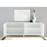 Ravenna 4 Door 205cm White Gloss Large Sideboard - FurniComp