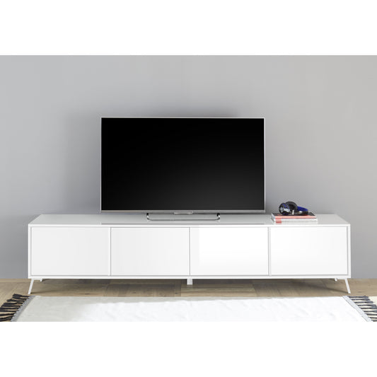 Ravenna 4 Door 205cm White Gloss Large TV Stand - FurniComp