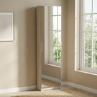 Reflex Oak Tall Mirrored Shoe Cabinet - FurniComp